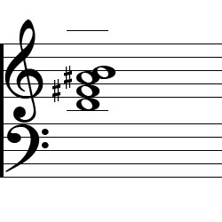 B minor Major7 First Inversion Chord Music Notation