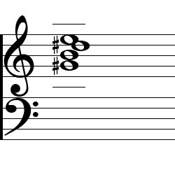 E Major7 First Inversion Chord Music Notation